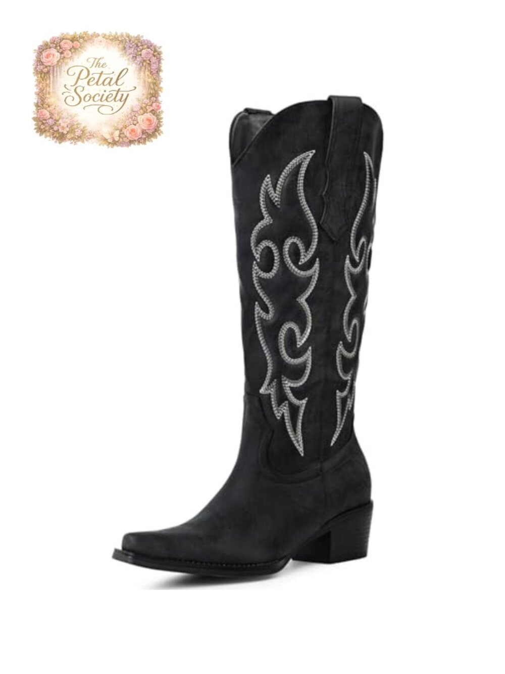 Knee High Cowboy Boots Pointed Toe Western Cowgirl Boots